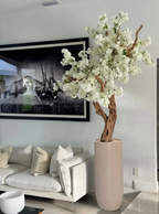 Planta artificial grande "Jazmín Blanco" con maceta incluida.